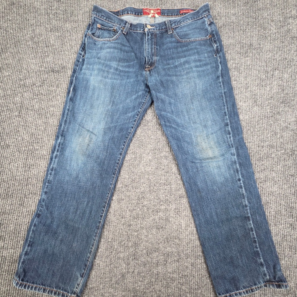 Lucky Brand 221 Original Straight Mens Jeans 36x30โ Blue Wash Denim